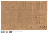 藏品(跨路支線裝置詳圖、鉄門用鉄絞鏈及鉄行地擋板詳圖、变压器、墻剖面,F1、門立,剖面、PLAN平面,正,側面圖、基礎圖)的圖片