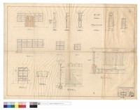 藏品(門,窗詳,剖面圖、門玻璃詳圖,剖視圖、壁櫥正面,2A~C剖面圖)的圖片