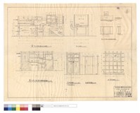 藏品(窗,熱水池,蓄水池,灶詳圖、熱水池詳圖、熱水池及蓄水池檜木蓋板平面圖、蓋板剖視大樣、門,工作台,蓄水池橫斷面詳圖、門,拉門,窗詳細圖)的圖片