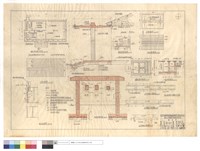 藏品(辦公室平面示意,剖面圖、天花伏面圖、衛生配置圖、柱梁配筋剖面、版配筋平面圖、重做花壇剖面圖、平頂平面圖、增建化糞池平面,A-A剖面圖、1.5TH双,單面,2.5TH魚尾企口板條墻)的圖片