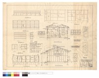 藏品(正,平面,A-A,B-B剖面圖、屋面伏圖、格物架,櫥櫃詳圖、乙,甲隔間、門窗詳細圖)的圖片