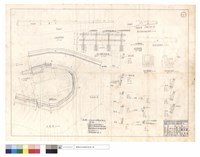 藏品(正面展開圖、平面圖、杉木欄桿,B,A排水溝斷面圖、駁坎加寬及台階正面圖、駁坎正面展開圖)的圖片