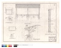 藏品(A,B式休息椅正,斷面圖、簡易涼亭正面,斷面結構圖,基礎及木椅平面圖)的圖片