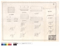 藏品(鉄絲網籠、平,正面圖、縱斷面圖)的圖片