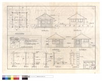 藏品(檢查站平,正,背面,左,右側面圖、厨房浴廁設俻及預留照明綫路圖、剖面、衣橱詳圖)的圖片