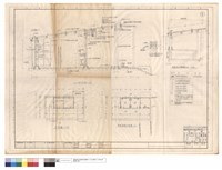 藏品(A-A斷面圖、平面圖、照明,給排水平面圖、杉木柱基礎結構、特產中心擴建部份)的圖片