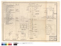 藏品(給水,汚排水配管,電氣照明插座設俻平面圖、床櫃、內外墻,柱梁結構圖、B-B斷面圖、木製紗門,PVC花紋門)的圖片