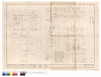 藏品(電訊微波站平面,正,側,背立面圖、屋頂,鉄塔基座平面圖、A-A,B-B剖面圖、冷氣窗,鋁窗,門、不锈鋼鉄捲門)的圖片