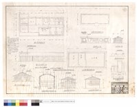 藏品(辦公室平,正面,右側面圖、培養場平,正面,左側面圖、副產物培養場大門正面圖、工作間,倉庫平面,左,右側面圖、製造場正面,平面略圖)的圖片