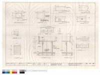 藏品(發電机室壹層平面,背,正向,左,右側立面圖、屋頂層平面圖、鋁製百葉窗、白鐵捲門、剖面圖、S樓版,樑,柱,FS筏式基礎配筋,地樑配筋)的圖片