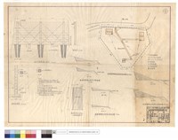 藏品(鉄刺網圍墻正,側面圖、鉄門柱詳圖,A-A,B-B、管理員室,雷管,炸葯庫整地坪挖土斷面圖,平面配置圖、新增門)的圖片