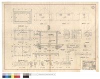 藏品(炸葯庫平,正,背,側面圖、基礎,屋頂結構平面圖、B1~B3、版配筋剖面圖,CS、F1,C1、外鉄,內木門,窗、通風孔平,正面圖、木地板剖面圖)的圖片