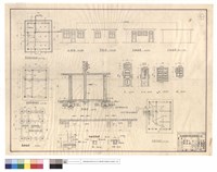 藏品(管理員室平,正,背面,左,右側面圖、屋頂結構,基礎平面圖、剖面圖、版配筋剖面圖,柱基,柱,WB、門,窗圖、水電平面圖)的圖片