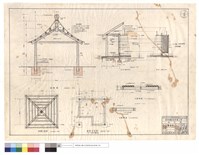 藏品(結構,結構平面圖、基礎平面圖、A-A剖面圖、A,B墻詳圖)的圖片