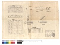 藏品(面,底層粒料級配表、工程數量統計表、施工順序及用料數量表、斷面圖、5cm瀝青碎石面層,表面處理施工示意圖)的圖片