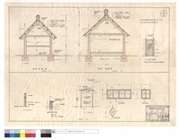 藏品(廚房,休息室結構圖、門,窗圖、A-A,C-C剖面圖、假原木欄杆詳圖)的圖片
