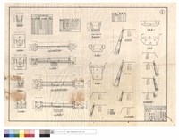 藏品(双邊溝斷面、管涵位置及類別表、壓力管支數a值之長度表、壓力管平面,A-A~C-C剖面圖、導水溝剖,平,正面圖、平,正面圖、駁坎斷面圖)的圖片