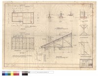 藏品(基礎平面圖、屋架平面,結構圖、F1~F3,F4烟囪基礎、柱子,隔間柱斜撑補強詳圖)的圖片