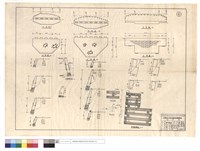 藏品(平,正面圖、駁坎設計標準圖、護欄設計圖、拉桿,橫木接頭、原木擋土墻斷面)的圖片