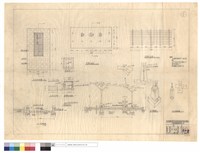藏品(水池平面,A-A斷面圖、預搗板詳圖,清潔窨井平,斷面圖、花架平,伏面圖,A,B之詳細圖)的圖片
