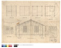 藏品(飯廳新建屋面,平面,基礎平面圖、飯廳新建平面圖,A-A剖面圖、門,窗明細圖)的圖片