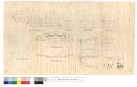 藏品(舖設砂石平面圖、通往廁所之便橋剖,平面圖,A-A平均斷面圖、廁所側,背,正,平面圖,甲-甲剖面圖)的圖片