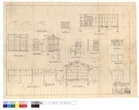 藏品(整理地坪剖面圖、廁所正,平,剖面圖、木板門,無双窗,過濾池及水槽,白鐵皮門詳細圖、廚浴室B-B,A-A剖,平面,地檻平面圖)的圖片