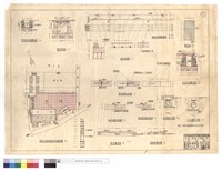 藏品(漿砌卵石明溝,蓋板暗溝斷面,排水系統縱斷面圖、修理工廠場地整理平面配置圖、窨井,緣石,膨脹接縫詳細圖、地坪,環境路斷面,接縫詳細圖、鋼筋圖、45,60∮高壓R.C.暗管)的圖片