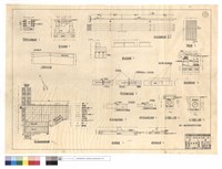 藏品(修理工廠場地整理平面配置圖、土方開挖平均圖、地坪、環境路、蓋板暗溝、漿砌卵石明溝斷面圖、排水系統縱斷面圖、鋼筋圖、地坪接縫、環境路接縫、膨脹接縫、緣石、陰井詳細圖、高壓R.C.暗管)的圖片