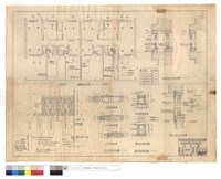 藏品(新建眷舍平面圖、眷舍平面圖、水泥路,排水溝各斷面圖、(假)推拉式,掛式防風窗詳圖)的圖片