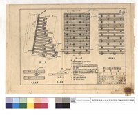 藏品(側面、拉桿,橫木接頭、正面、甲-甲斷面)的圖片