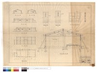 藏品(右,左,背,正立,屋架面、臨時辦公室平面圖、單,雙扇推門,玻璃拉窗詳細圖、A~A斷面圖)的圖片