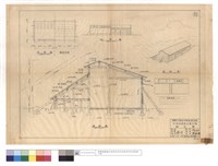藏品(平面,屋架平面、側,斷面圖、透視圖)的圖片
