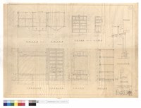 藏品(床舖,衣櫥平,剖,正面圖、W1窗,D2門詳細圖、大正式熱水爐指意圖、小便隔版詳圖)的圖片