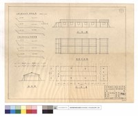 藏品(上,下棟工寮地坪土方橫斷面圖、側,正,屋架平,平面圖)的圖片