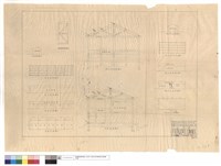 藏品(住房,辦公室,平,正,背,剖,側面,屋架圖、單扇鍍鋅鐵皮門詳細圖)的圖片