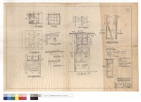 藏品(望台版,屋頂結構,鐵絲網圍墻立面,預搗柱圖平,立,明細圖,SLAB2明細圖、窗台下10厚版墻鋼筋,SLAB1鋼筋同原有配置圖、柱B剖面、左右側,背面圖)的圖片