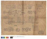 藏品(平面圖(道班房)、厨房浴室,屋架平面圖、正,平,側,背,左右側面圖、A-A剖面圖、大門,D2明細表)的圖片