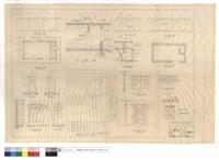 藏品(正,背,側立,平,剖面圖、基礎圖、糞池詳細圖、壁橱,柱基,屋面鋼筋詳細圖、厠所搖門,玻璃窗、玻璃拉門,拉窗,搖窗)的圖片