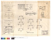 藏品(上,下游駁坎正面圖、平面圖、過水路面鋼筋配置表、A-A、錨座、縮縫乙處、A.P管基座詳細圖)的圖片