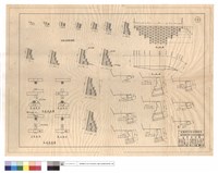 藏品(各種不同高度之斷面、正,背面接頭,詳細圖、單支部份、正,平面圖)的圖片