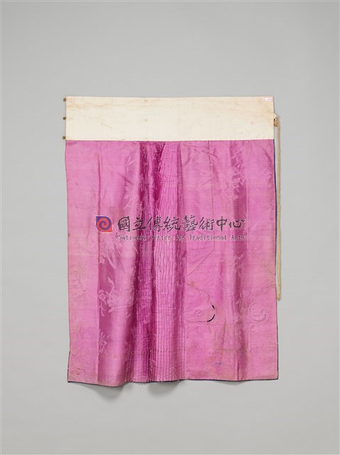 粉紅地彩繡喜上梅梢紋魚鱗百褶裙(左)-物件圖片#2