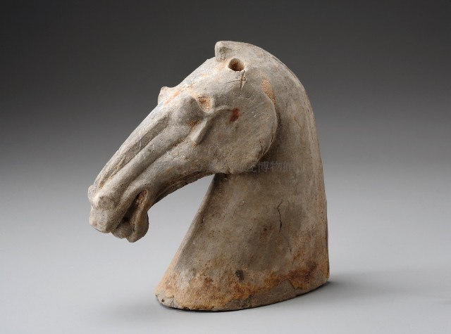 Gray Pottery Horse Head