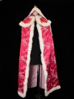 冬用披風（紅色、鑲兔毛）藏品圖，第1張