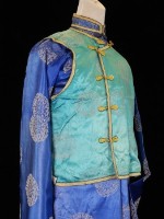 長袍馬掛（藍色、綠白色壽字圖背心）藏品圖，第2張