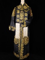 開氅（黑色底）藏品圖，第1張