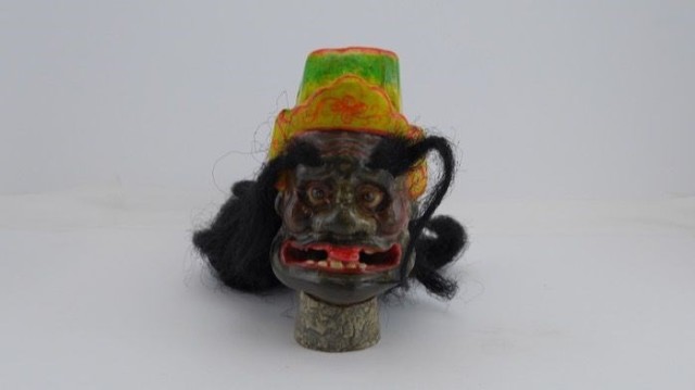 布袋戲七爺偶頭：矮仔爺（黑臉）的圖片