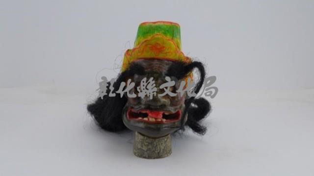 布袋戲七爺偶頭：矮仔爺（黑臉）藏品圖，第1張