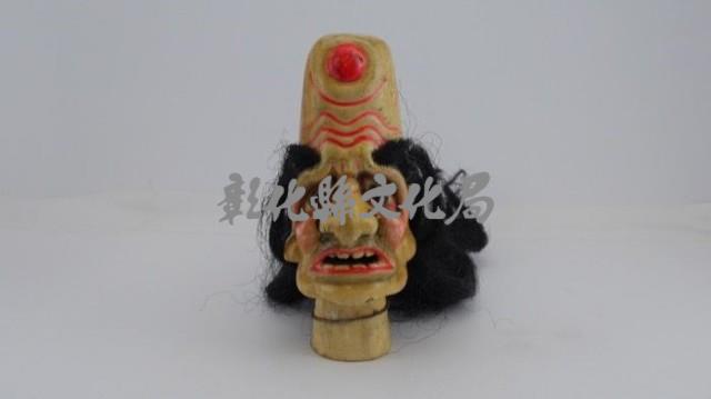 布袋戲八爺偶頭：白爺（白臉）藏品圖，第1張