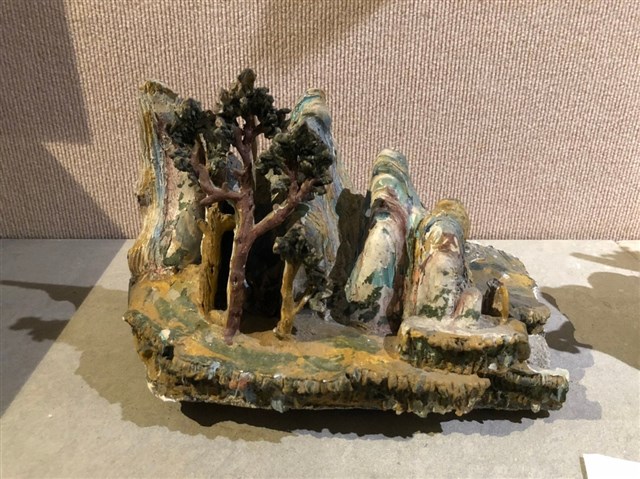 水釉、人物、山景、帶騎(四)的圖片